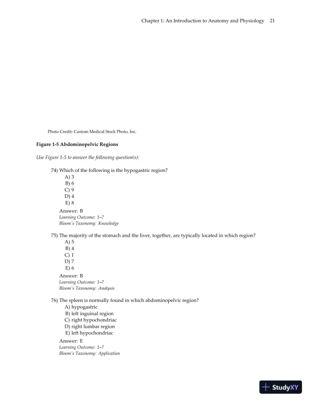 Test Bank for Essentials of Anatomy and Physiology , 7th Edition - Page 24 preview image