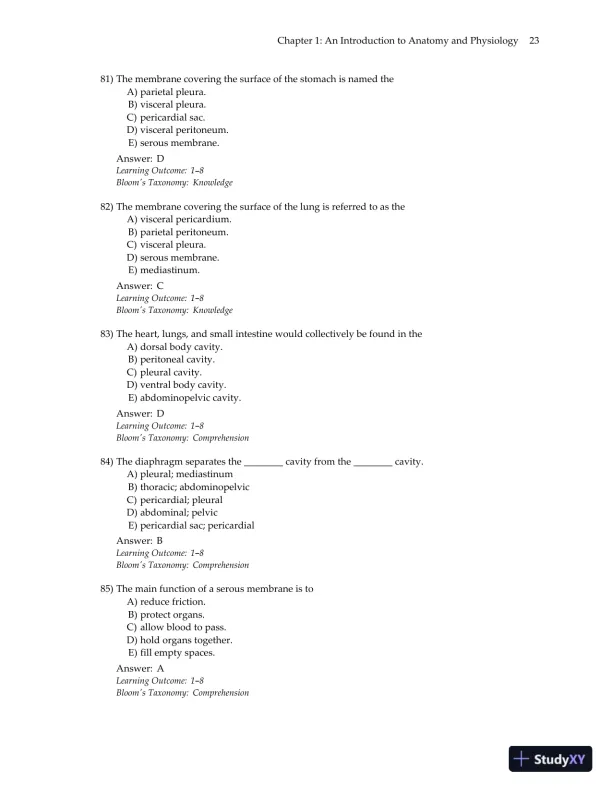 Test Bank for Essentials of Anatomy and Physiology , 7th Edition - Page 26 preview image