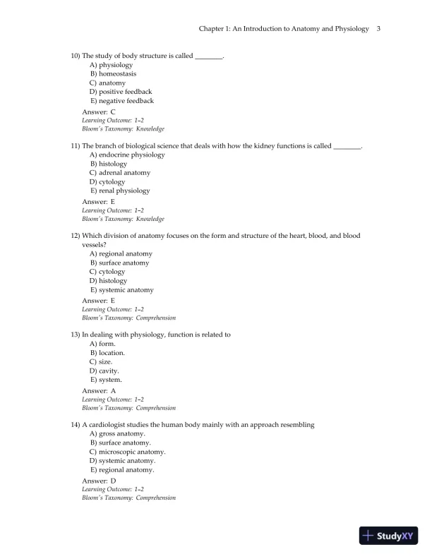 Test Bank for Essentials of Anatomy and Physiology , 7th Edition - Page 6 preview image