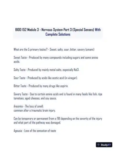 2024 BIOD 152 - Portage Learning Anatomy and Physiology Module 1-7 Exam With Answers (139 Solved Questions) - Page 1 preview image