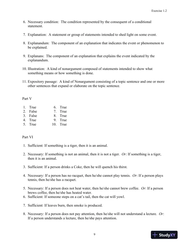 Solution Manual for Logic: The Essentials, 1st Edition - Page 10 preview image