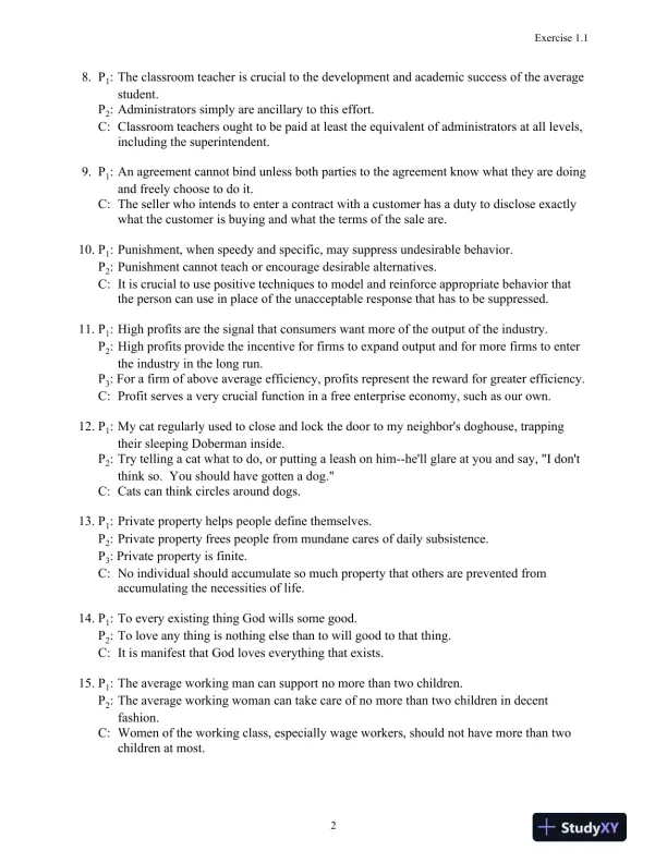 Solution Manual for Logic: The Essentials, 1st Edition - Page 3 preview image