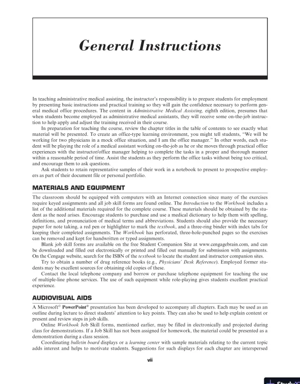 Solution Manual For Administrative Medical Assisting, 8th Edition - Page 7 preview image