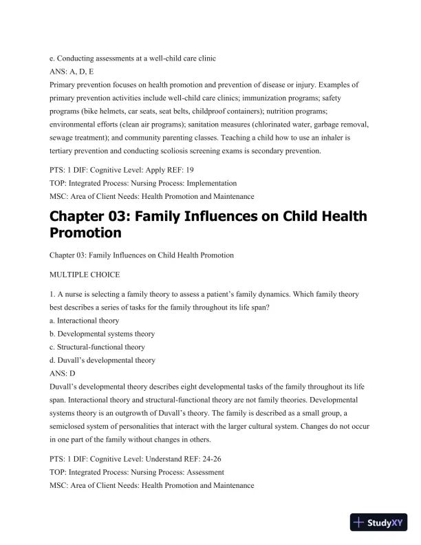 Test Bank For Wong's Essentials Of Pediatric Nursing, 9th Edition - Page 13 preview image