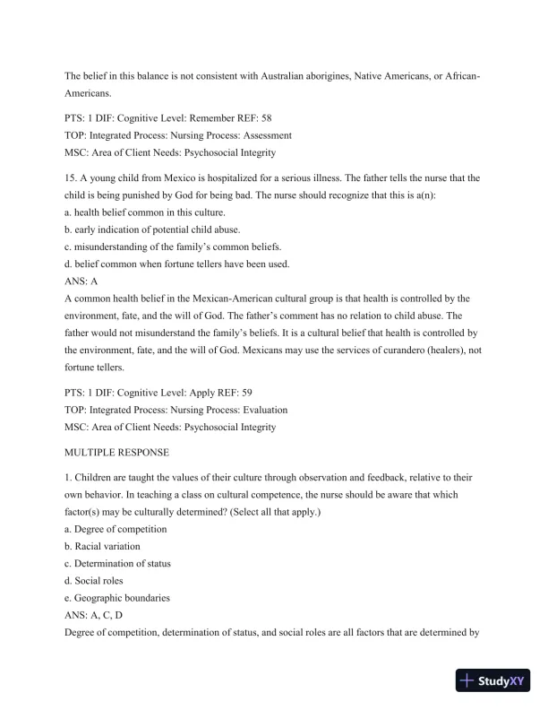 Test Bank For Wong's Essentials Of Pediatric Nursing, 9th Edition - Page 31 preview image