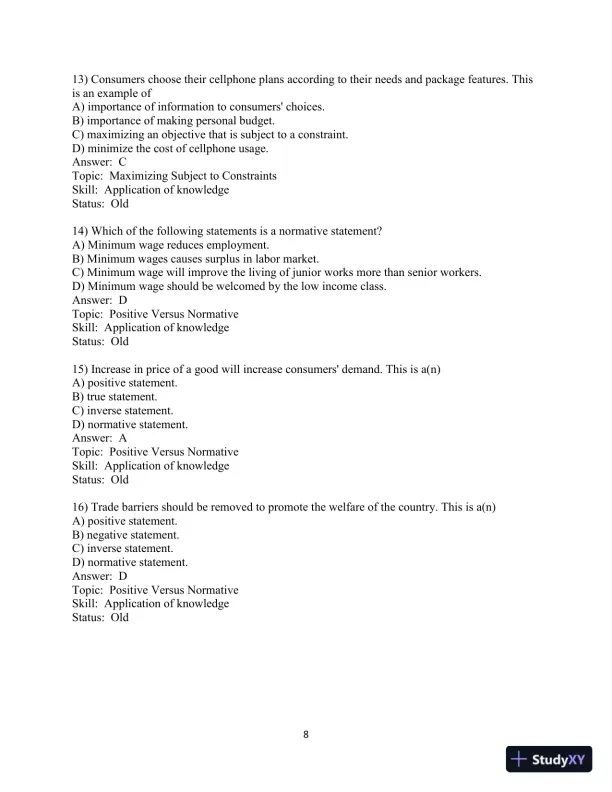 Test Bank for Microeconomics: Theory And Applications With Calculus , 5th Edition - Page 10 preview image