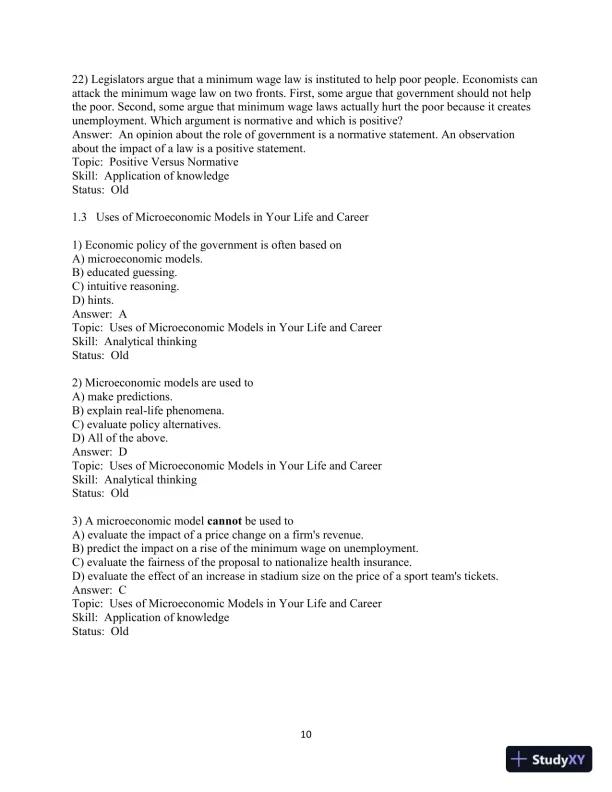 Test Bank for Microeconomics: Theory And Applications With Calculus , 5th Edition - Page 12 preview image