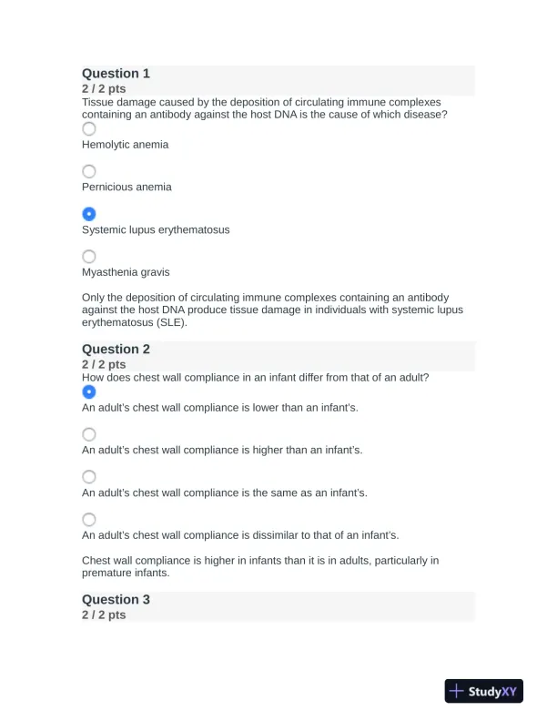 2022 NR507 Pathophysiology Final Exam With Answers (75 Solved Questions) - Page 1 preview image