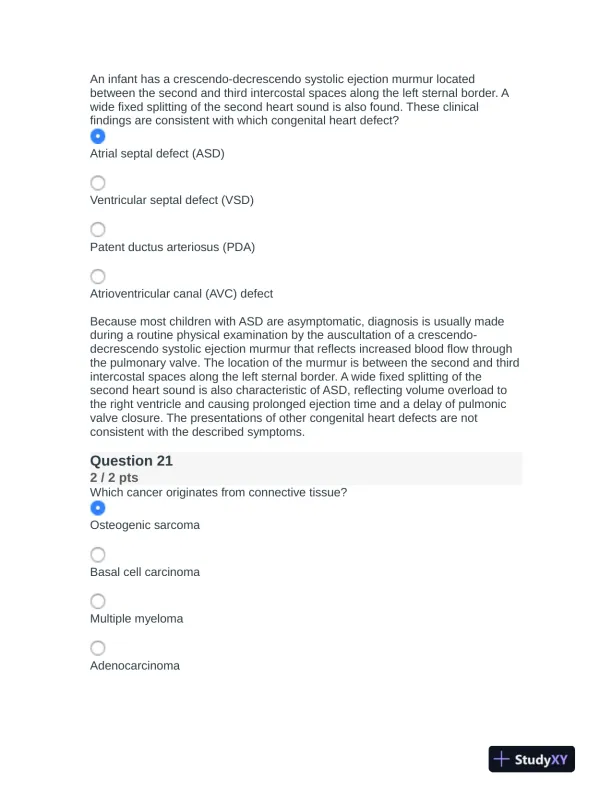 2022 NR507 Pathophysiology Final Exam With Answers (75 Solved Questions) - Page 11 preview image