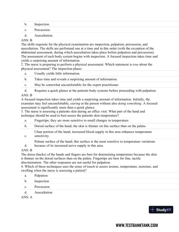 Advanced Health Assessment and Diagnostic Reasoning, 3rd Edition Test Bank - Page 15 preview image