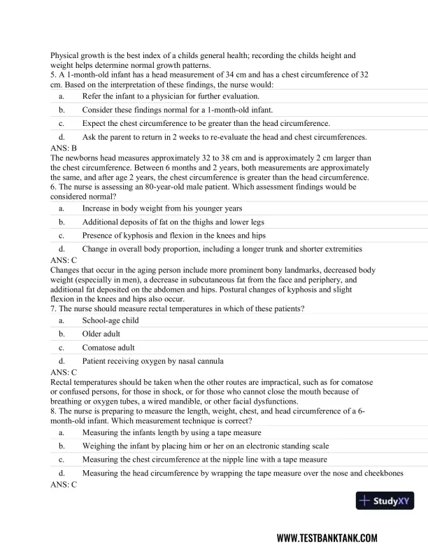 Advanced Health Assessment and Diagnostic Reasoning, 3rd Edition Test Bank - Page 28 preview image