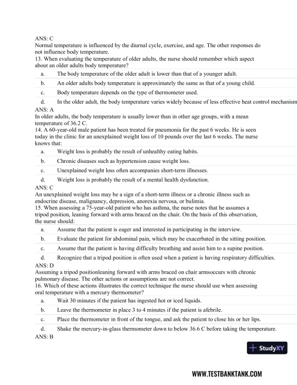 Advanced Health Assessment and Diagnostic Reasoning, 3rd Edition Test Bank - Page 30 preview image