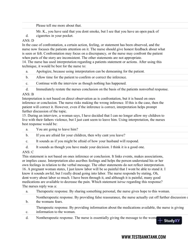 Advanced Health Assessment and Diagnostic Reasoning, 3rd Edition Test Bank - Page 6 preview image