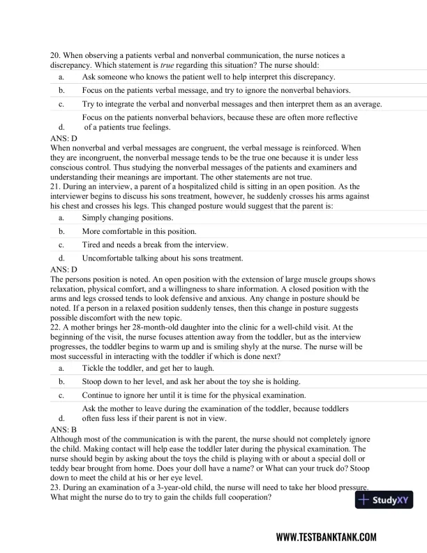 Advanced Health Assessment and Diagnostic Reasoning, 3rd Edition Test Bank - Page 8 preview image