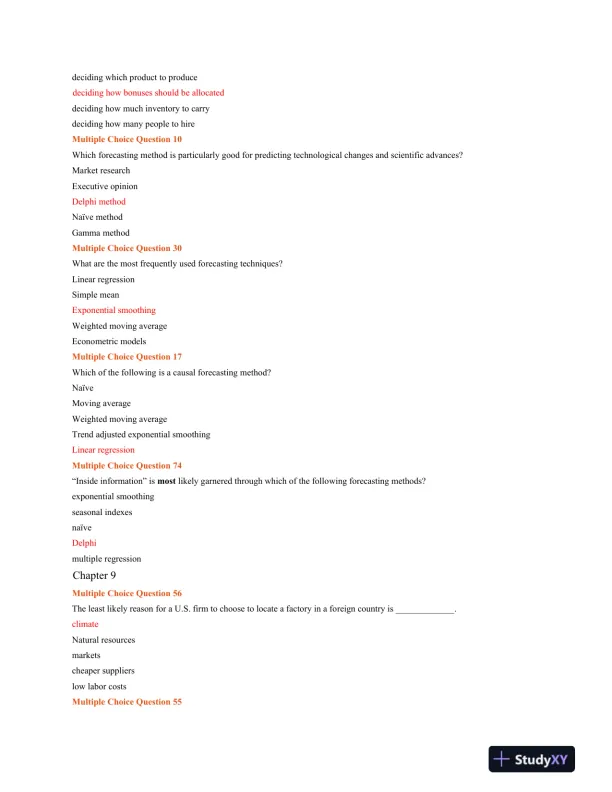 BUS 515 Final Exam Part 1 and 2 - Page 4 preview image