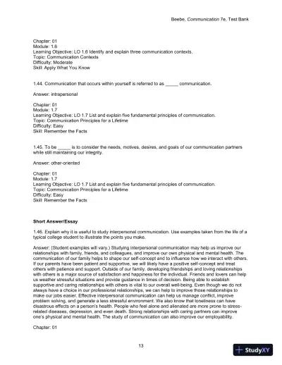 Test Bank for Communication: Principles for a Lifetime, 7th Edition - Page 15 preview image