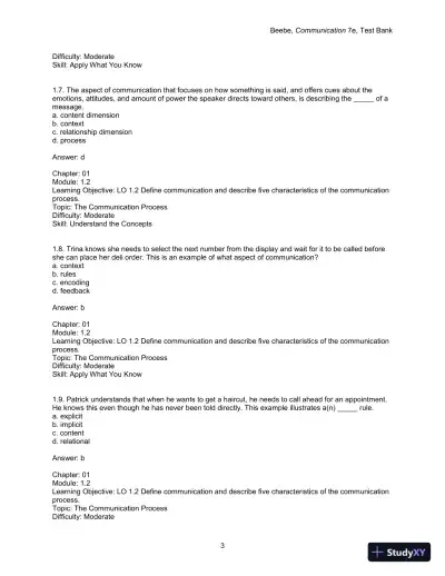 Test Bank for Communication: Principles for a Lifetime, 7th Edition - Page 5 preview image