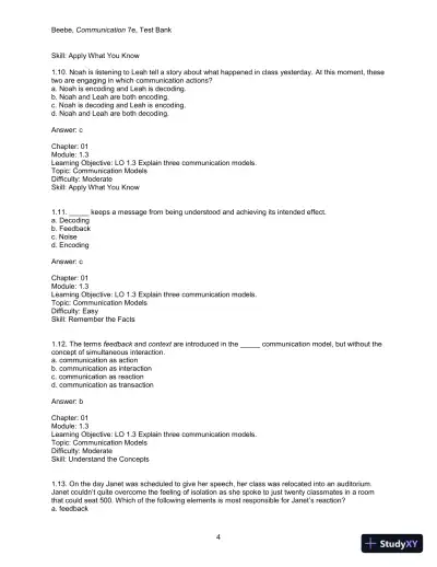 Test Bank for Communication: Principles for a Lifetime, 7th Edition - Page 6 preview image