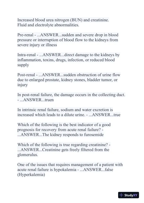 2024 NR507 Pathophysiology Final Exam With Answers (356 Solved Questions) - Page 14 preview image