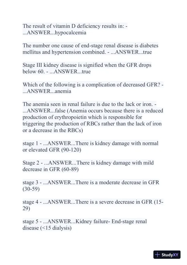 2024 NR507 Pathophysiology Final Exam With Answers (356 Solved Questions) - Page 15 preview image