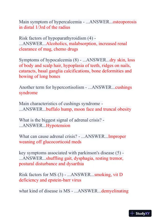 2024 NR507 Pathophysiology Final Exam With Answers (356 Solved Questions) - Page 3 preview image