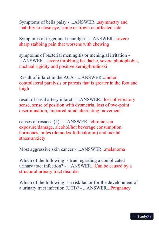 2024 NR507 Pathophysiology Final Exam With Answers (356 Solved Questions) - Page 5 preview image