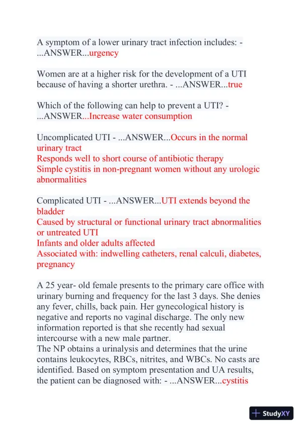 2024 NR507 Pathophysiology Final Exam With Answers (356 Solved Questions) - Page 6 preview image