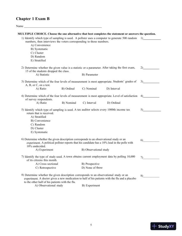 Essentials of Statistics, 6th Edition Test Bank - Page 9 preview image