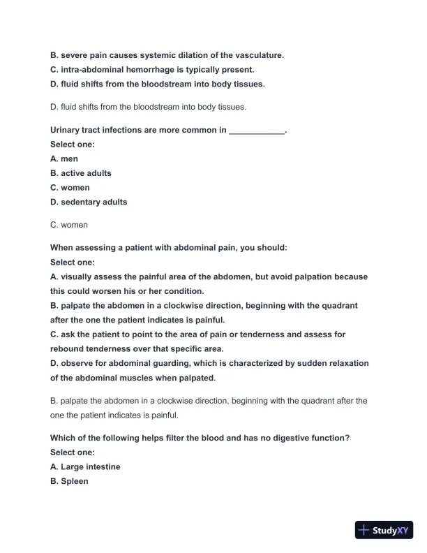 2024-2025 West Coast EMT Block Exam #3 with Answers (183 Solved Questions) - Page 11 preview image