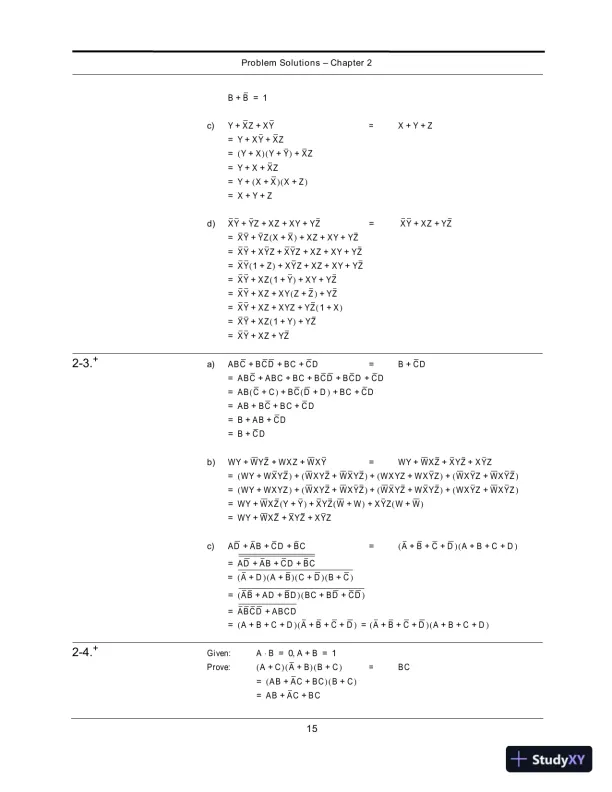 Solution Manual For Logic And Computer Design Fundamentals, 4th Edition - Page 10 preview image