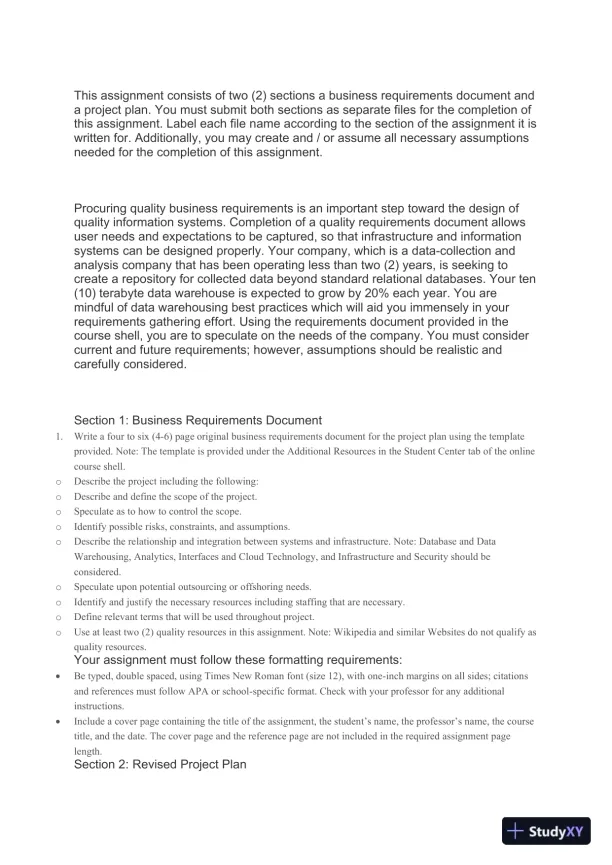 Project Deliverable 2 Business Requirements - Page 3 preview image