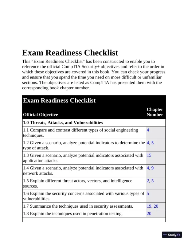 CompTIA Security+ Certification SY0-601 Practice Exams, 4th Edition (2021) - Page 17 preview image
