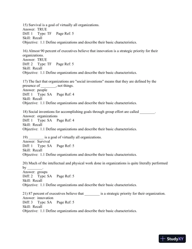 Organizational Behaviour: Understanding and Managing Life at Work 7th Edition Test Bank - Page 7 preview image