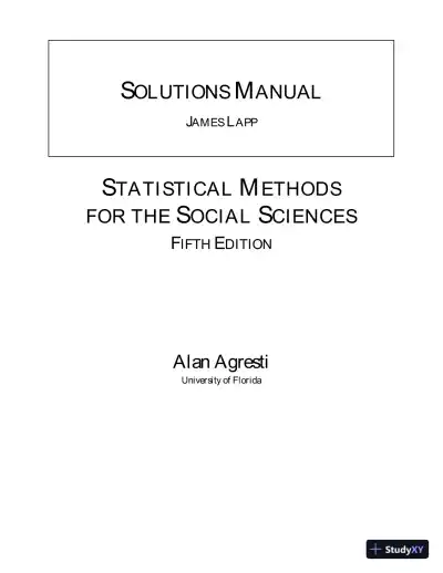 Solution Manual for Statistical Methods for the Social Sciences, 5th Edition - Page 1 preview image