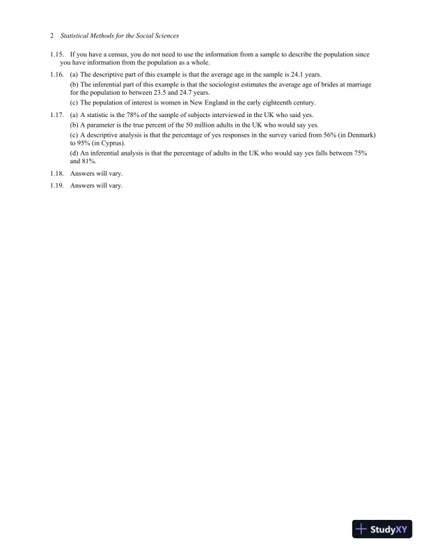 Solution Manual for Statistical Methods for the Social Sciences, 5th Edition - Page 5 preview image