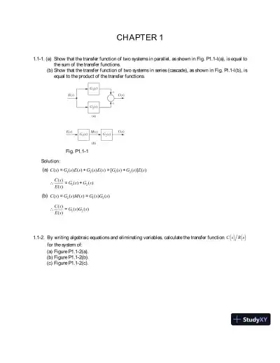 Solution Manual for Digital Control System Analysis Design, 4th Edition - Page 1 preview image