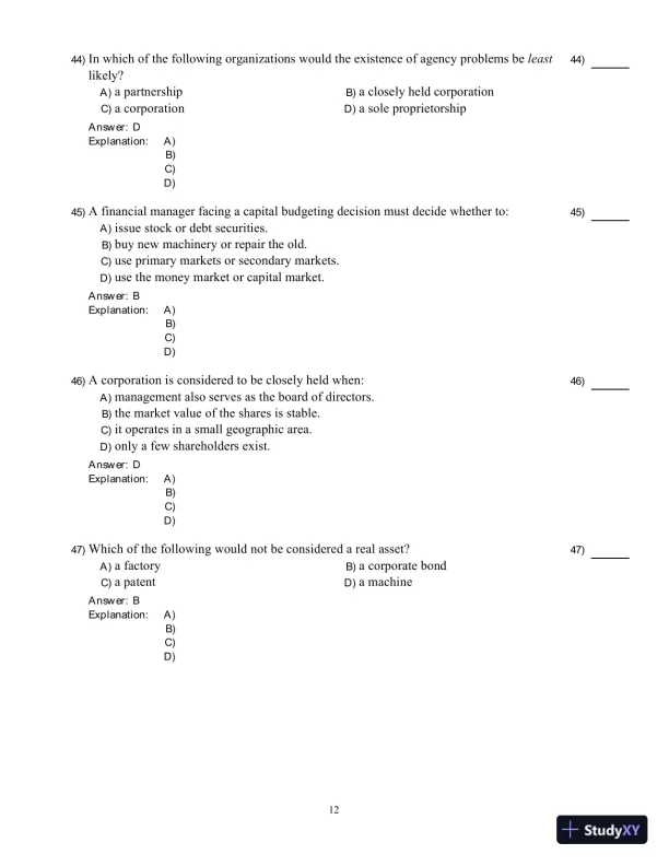 Fundamentals Of Corporate Finance, Sixth Canadian Edition Test Bank - Page 13 preview image
