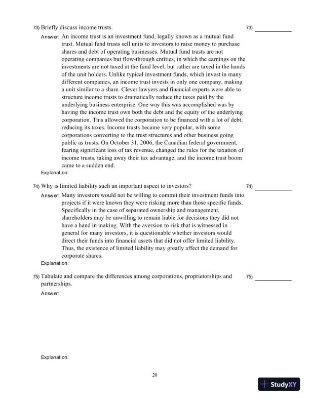 Fundamentals Of Corporate Finance, Sixth Canadian Edition Test Bank - Page 21 preview image