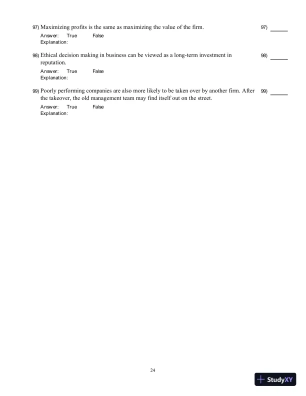 Fundamentals Of Corporate Finance, Sixth Canadian Edition Test Bank - Page 25 preview image
