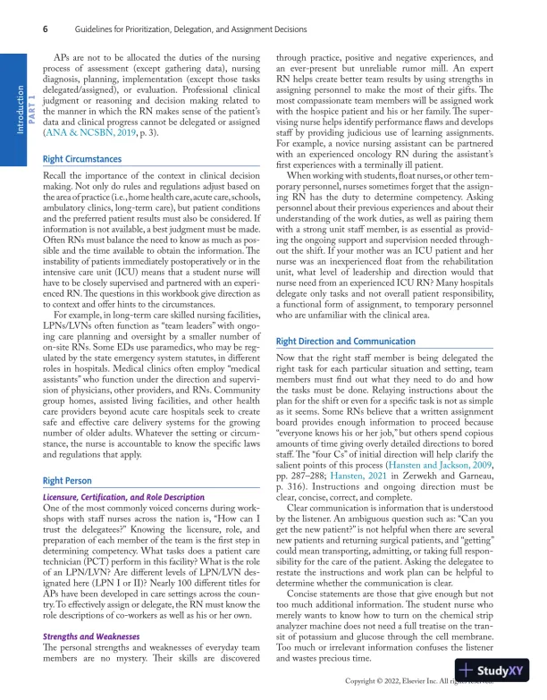 Prioritization, Delegation, and Assignment: Practice Exercises for the NCLEX-RN® Examination (2021) - Page 17 preview image