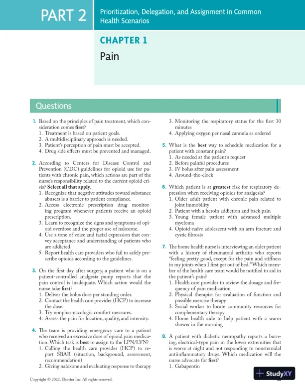 Prioritization, Delegation, and Assignment: Practice Exercises for the NCLEX-RN® Examination (2021) - Page 22 preview image