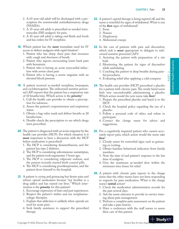 Prioritization, Delegation, and Assignment: Practice Exercises for the NCLEX-RN® Examination (2021) - Page 24 preview image