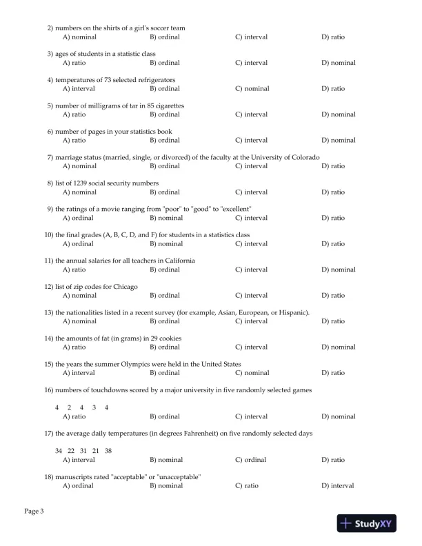 Elementary Statistics: Picturing the World, 6th Edition Test Bank - Page 4 preview image