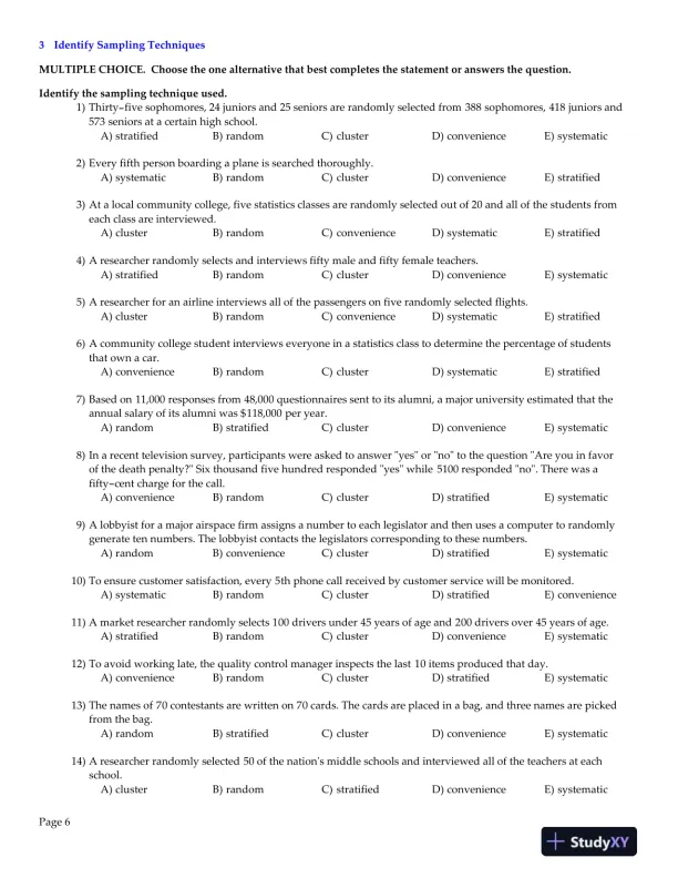 Elementary Statistics: Picturing the World, 6th Edition Test Bank - Page 7 preview image