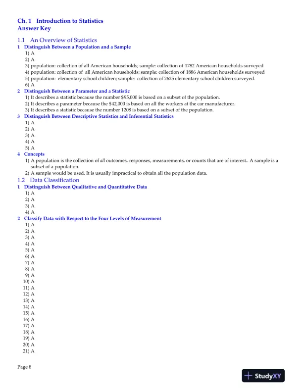 Elementary Statistics: Picturing the World, 6th Edition Test Bank - Page 9 preview image