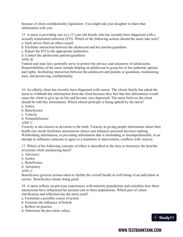 Health Promotion Throughout the Life Span 9th Edition Test Bank - Page 30 preview image