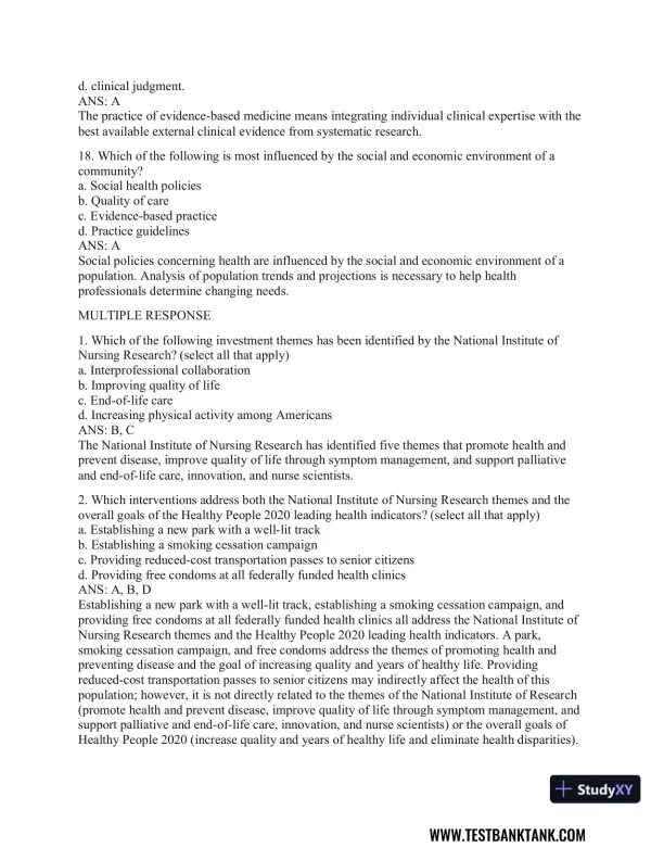 Health Promotion Throughout the Life Span 9th Edition Test Bank - Page 6 preview image