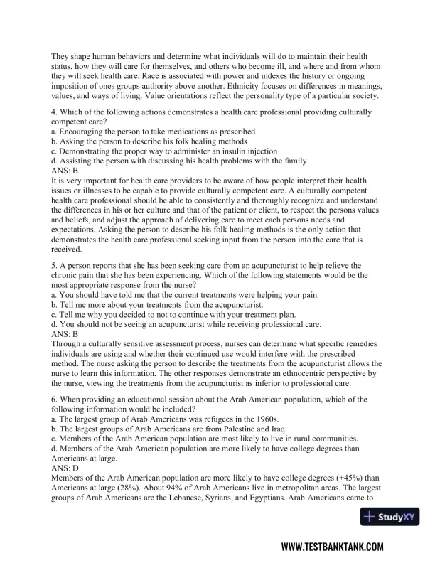 Health Promotion Throughout the Life Span 9th Edition Test Bank - Page 8 preview image