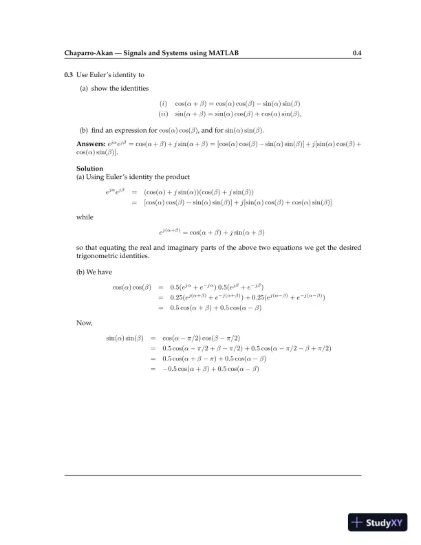 Solution Manual for Signals and Systems using MATLAB , 3rd Edition - Page 6 preview image