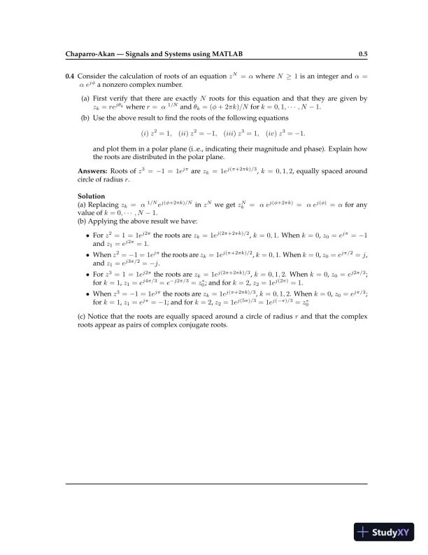 Solution Manual for Signals and Systems using MATLAB , 3rd Edition - Page 7 preview image
